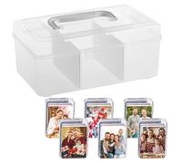 LdawyDE Boite Rangement Carte, Deck Box, Petite Boite Plastique avec Couvercle Transparent ,Contient 6 Compartiments de Rangement Intégrés , pour le stockage des Cartes et lorganisation du Bureau