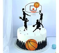 LdawyDE Cake Topper Set, Happy Birthday Sign, Cake Toppers, Basketball Style Cake Decoration, Safety Materials, Simple to Use, For Enthusiasts (B)
