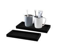LdawyDE Plateau Salle De Bain, 2 Pcs Décoratif Rectangulaire Noir, Facile à Nettoyer Silicone Pour Comptoirs De Salle De Bains/Toilettes, Cuisine Lavabos, Table