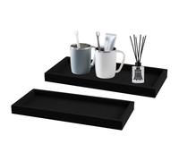 LdawyDE Plateau Salle De Bain, 2 pcs Plateau Decoratif Rectangulaire Noir, Facile à Nettoyer Silicone Petit Plateau pour Les Comptoirs de Salle de Bains/Toilettes, Cuisine Lavabos, Table