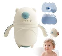 LdawyDE Rince Tete Bebe Bain au Design de Ours, Arrosoir Bain Bebe avec une Brosse à Shampooing en Silicone, Adapté pour le Lavage des Cheveux et le Toilette des Enfants