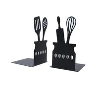 LdawyDE Serre Livre en Métal, Lot de 2 Cale Livre de Cuisine