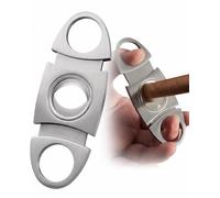 LDBEMG 1 Coupe-cigare Acier Inoxydable, Guillotine Portable Double Lame, Coupe Précise Sans Déchirer le Cigare, Accessoire Parfait pour Voyage ou Cadeau