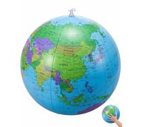 LDBEMG Globe Gonflable Éducatif 1 Pièce, avec Trou pour Support, Carte du Monde Portable, Parfait pour Géographie Scolaire, Favorise l'Exploration Interactive et le Voyage Léger