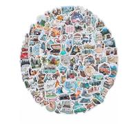 LDBEMG Lot de 100 Autocollants Paysage Extérieur, Résistants à l'Eau & Adhérence Puissante, Parfait pour Scrapbooking, Carnet de Voyage & Bouteilles - Décorez Vos Moments Précieux