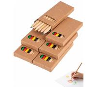 LDBEMG Lot de 6 Boîtes de 6 Crayons de Couleur Enfant, 36 Mini Crayons Bois Triangulaires Non Toxiques à Pointe Résistante, Parfaits pour Petits Cadeaux Festins et Loisirs Créatifs