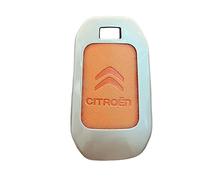 LDBKFD Étui de Clé Voiture en Cuir pour Citroen Ds7 DS 7 Crossback 2018 2020 2021 2022 2023 2024, Pochette Étanche Anti-Rayures avec Crochet Métallique,Orange-Single Case Model-Type A