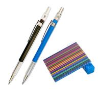 LDBKLGHJ Crayons Mécaniques Porte Mines Crayon de Dessin pour Croquis d'Art Ensemble de porte-mine pour artistes et apprenants - 1mm Criterium, Comprend des recharges de remplacement