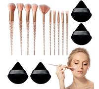 LDBKLGHJ Ensemble de Pinceaux de Maquillage Polyvalent - Comprend 10 Pinceaux et 4 Éponges de Maquillage, Adapté pour Les Débutants et Les Maquilleurs, pour Toutes Occasions