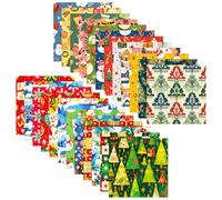 LDBKLGHJ Papier de Scrapbooking pour Noël - Ensemble de 24 Feuilles pour Origami, Decoupage, et Cartes de Noël - Réhaussez Vos Decorazioni di Natale et Natale Decorazioni