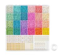 Ldbuejiaja 1 boîte de perles de graines pour bracelet de bijoux, kit de fabrication de petites perles, bracelet d'amitié, porte-clés pour enfants, bricolage, artisanat, collier