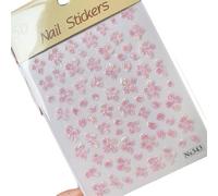 Ldbuejiaja Autocollants à ongles 5D Shell Glow Crystal Flower - Motif floral élégant - Facile à appliquer et à enlever - Pour femmes et filles - Autocollants uniques pour nail art, taille unique