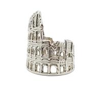 Ldbuejiaja Bijoux inspirés de la Rome antique avec signification culturelle, bagues en forme de Colisée, accessoires pour doigts, cerceaux de Colisée rétro, comme décrit