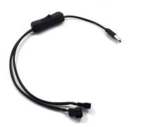 Ldbuejiaja Câble d'alimentation USB vers 3 broches / 4 broches PWM-5 V USB pour ventilateur avec étui avec interrupteur marche/arrêt noir 40 cm