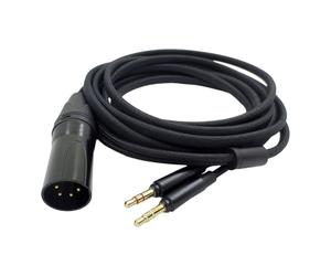Ldbuejiaja Câble de connexion audio Studio 4 broches vers double 3,5 mm, noyau en cuivre nu 4N, améliore le blindage du câble