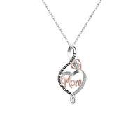 Ldbuejiaja Collier avec pendentif en forme de cœur pour mère, cadeau de fille, fils, cœur d'amour, bijoux en cristal, cadeau d'anniversaire, décoration, collier infini pour femme, Einheitsgröße, comme