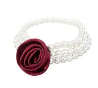 Ldbuejiaja Collier classique avec perles de pétales de rose en résine, déclaration tendance pour les femmes modernes, collier polyvalent pour toutes les occasions, collier de perles vintage