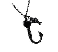 Ldbuejiaja Collier commémoratif de luxe avec crochet de pêche en forme de cœur, médaillon urne pour cendres, porte-cendres pour perte, rappels d'animaux de compagnie, collier commémoratif pour animal