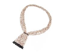 Ldbuejiaja Collier de perles multicouches de cristal bohème artisanal avec pompons géométriques pour les occasions festives et les voyages faits à la main, Einheitsgröße, comme décrit, Comme décrit