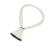 Ldbuejiaja Collier de perles multicouches de cristal bohème artisanal avec pompons géométriques pour les occasions festives et les voyages faits à la main, Einheitsgröße, comme décrit, Comme décrit