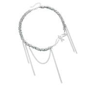 Ldbuejiaja Collier unique en forme d'oiseau avec pompons, chaîne de clavicule réglable, cadeau pour petite amie, collier avec pendentif oiseau tendance
