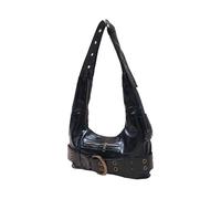 Ldbuejiaja Élégant sac à bandoulière en cuir PU pour les sorties quotidiennes et les réunions décontractées Noir
