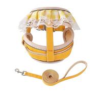 Ldbuejiaja Ensemble harnais et laisse pour chat anti-fugue - Laisse et collier pour petits animaux - Contrôle facile - Collier et ensemble multicolore - Harnais en dentelle pour chat