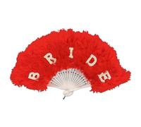 Ldbuejiaja Éventail portable à plumes pour portraits de mariée, double fonction comme ornement et appareil de refroidissement, accessoires de mariée, éventail de cérémonie de mariage, taille unique