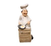 Ldbuejiaja Figurine de cuisinier, objet de collection, statue d'art de cuisine, ornement en résine pour maison, cuisine, restaurant, plan de travail, décoration de table, statue de chef artistique
