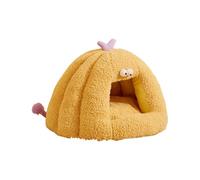 Ldbuejiaja Jolie niche pour animaux de compagnie style dessin animé avec coussin amovible, lit d'hiver chaud, nid de grotte semi-fermé pour chiens et chats, maison pour animaux de compagnie style