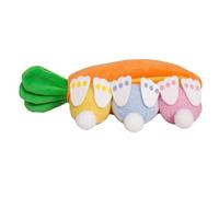 Ldbuejiaja Jouet lapin rempli avec sacs à carottes avec fermeture éclair, petit portefeuille pour la maison, le printemps et les vacances, peluche