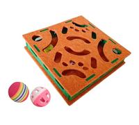 Ldbuejiaja Jouet robuste en feutre pour chat avec 2 balles pour un jeu interactif, la stimulation mentale et l'activité physique, jouet portable pour animal de compagnie