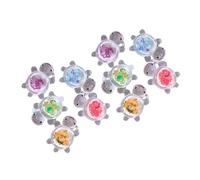 Ldbuejiaja Lot de 10 breloques en plastique multifonctionnelles, accessoires de fabrication de bijoux, en forme de tortue, porte-clés, adaptés pour les pendentifs en coquillage faciles à porter