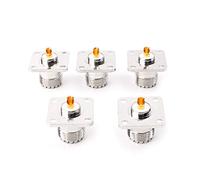 Ldbuejiaja Lot de 5 connecteurs UHF SO239 femelles à bride pour châssis, connecteur droit, cache-bouchon, adaptateur de prise, câble coaxial, cordon de soudure, panneau de cloison