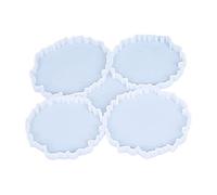 Ldbuejiaja Moules en résine d'agate 4 en 1 en silicone de qualité alimentaire sûr pour supports de dessous de verre créatifs moules résine œuvre d'art artisanat fournit des véhicules en résine de