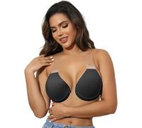 Ldbuejiaja Pasties Cache-téton, bande raffermissante invisible, auto-adhésif, soutien-gorge push up collant, dos nu, sans bretelles, pour femmes pour grands seins, Noir , D