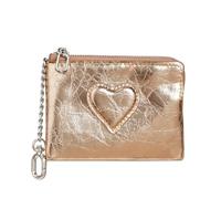 Ldbuejiaja Petit portefeuille élégant en cuir synthétique en forme de cœur avec plusieurs emplacements pour cartes et fermetures éclair pratiques pour un usage quotidien. Joli portefeuille en forme de