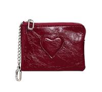 Ldbuejiaja Petit portefeuille élégant en cuir synthétique en forme de cœur avec plusieurs emplacements pour cartes et fermetures éclair pratiques pour un usage quotidien. Joli portefeuille en forme de