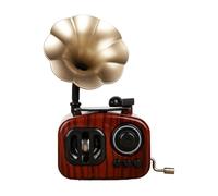 Ldbuejiaja Petite boîte à musique à manivelle, gramophone, fonctionnement manuel, décoration nostalgique, décoration de la maison, boîte à musique phonographe ancienne