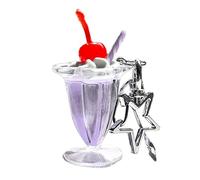 Ldbuejiaja Porte-clé polyvalent en crème de cerise Porte-clés Sac à dos élégant Décoration Sac à la mode Charme Bijoux Cadeau pour femmes filles Crème cerise Tasse Porte-clés