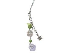 Ldbuejiaja Porte-clés avec perles d'herbe vertes à quatre feuilles, d'inspiration coréenne, accessoire de téléphone portable pour un usage quotidien, porte-clés avec herbe, Einheitsgröße, comme décrit