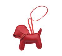 Ldbuejiaja Porte-clés en forme de chien, pendentif en cuir synthétique imperméable, pendentif élégant pour étiquette de bagage, pendentif de sac élégant, rouge, Rice Collar