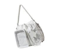 Ldbuejiaja Sac à dos élégant avec motif étoile à cinq griffes, sac à livres avec sangle réglable, construction confortable, sac à bandoulière pour femme, sac à dos de grande capacité, Blanc.