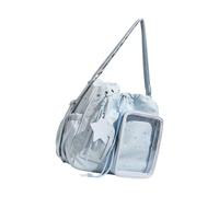 Ldbuejiaja Sac à dos élégant avec motif étoile à cinq griffes, sac à livres avec sangle réglable, construction confortable, sac à bandoulière pour femme, sac à dos de grande capacité, bleu