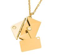 Ldbuejiaja Saint Valentin Love You Secret Hidden Message Pendentif Collier Acier Inoxydable Peut La Housse Cadre Photo Collier Amour Secret Message Photos Décontracté, taille unique, comme décrit