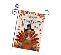 Ldbuejiaja Thème de la Turquie Drapeau de jardin 2 côtés 45 x 30 cm Saison d'automne Thanksgiving Yard Show Drapeau de jardin résistant aux intempéries