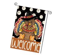Ldbuejiaja Thème de la Turquie Drapeau de jardin 2 côtés 45 x 30 cm Saison d'automne Thanksgiving Yard Show Drapeau de jardin résistant aux intempéries
