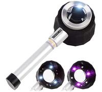 LDCBFTR 30 Fois Le LED de Lecture de Longer à Main avec la Lampe avec échelle avec pièce de Tampon d'outil d'identification de lumière Violette