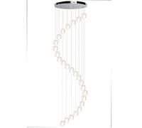 LDCBFTR Chandelier cristallin de 25-Light Moderne Spiral HEUR PLAFIER Livre Grande GREME Dome Dome Montre Long pour Le Foyer d'entrée d'éclairage
