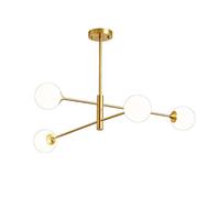 LDCBFTR Chandelier Gold Mid Century Ing avec Une Nuance en Verre Blanc laite